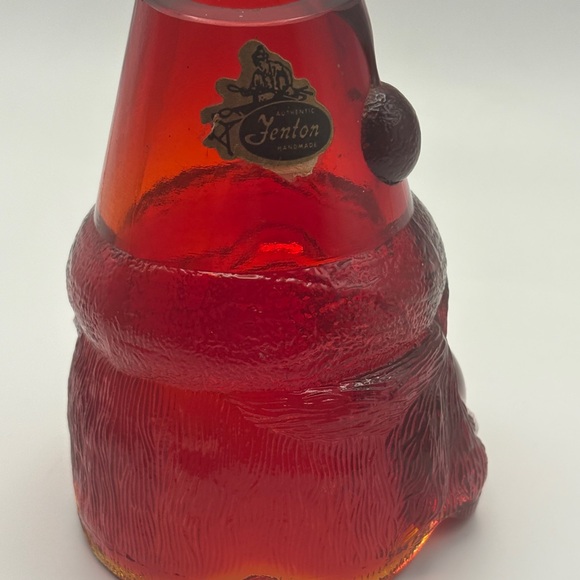 Vintage Fenton Old Santa Claus Amberina / Ruby Glass Fairy Lamp SHADE ONLY - Picture 3 of 8